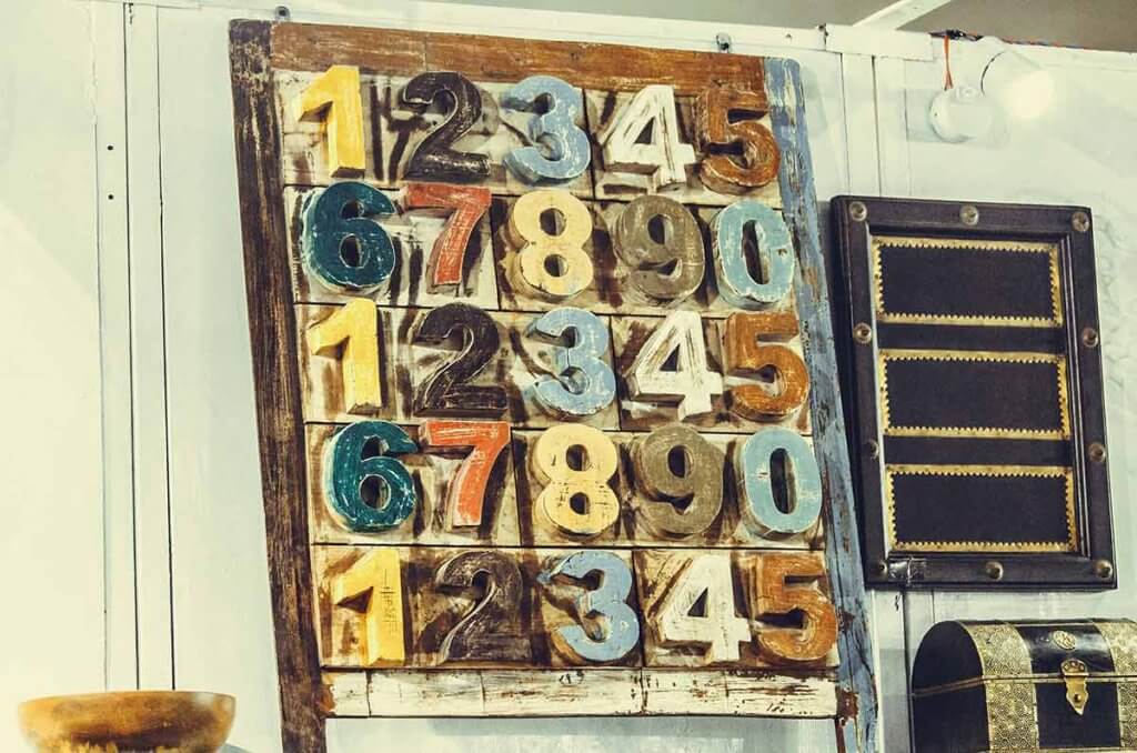 Tafel mit Nummern